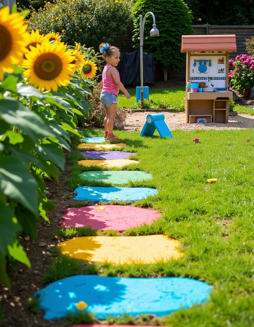 whimsical garden designed pathway made painted 2