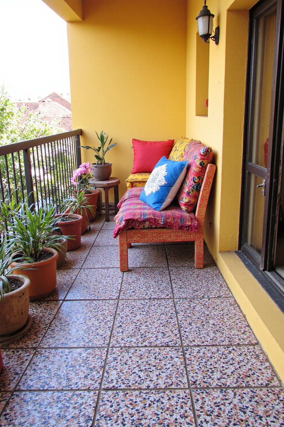 Balcony flooring ideas - Vibrant Patterns: Moroccan-Style Tiles for a Bold Balcony Statement - Add colorful Moroccan tiles for a lively balcony floor...