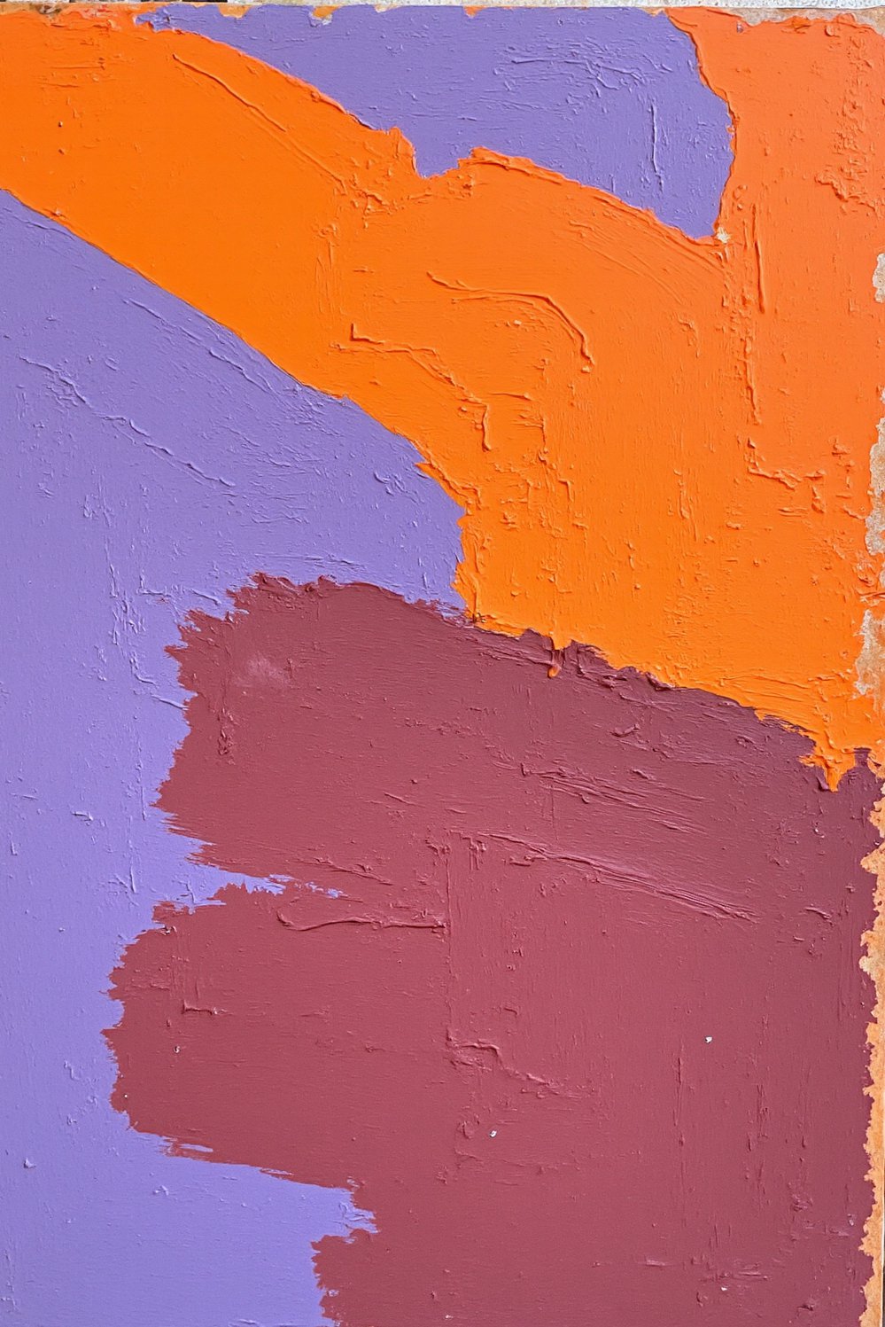 Hand painted wall pattern - Bold Orange & Purple Brushstroke Accent Wall - This bold accent wall is pure energy! Large,...