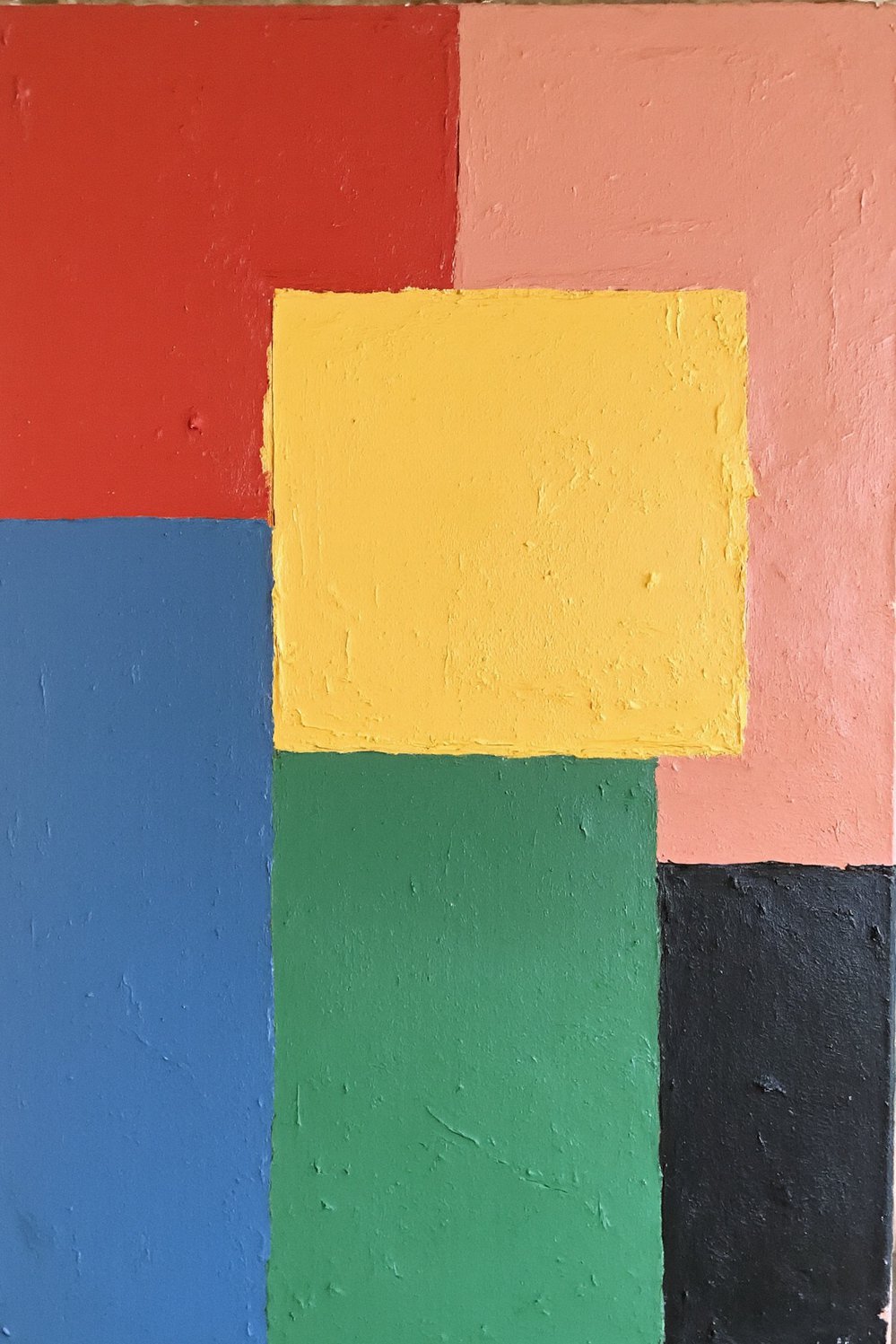 Hand painted wall pattern - Bold Graphic Wall Painting with Abstract Shapes - Bold, abstract hand-painted wall art. Large shapes in...