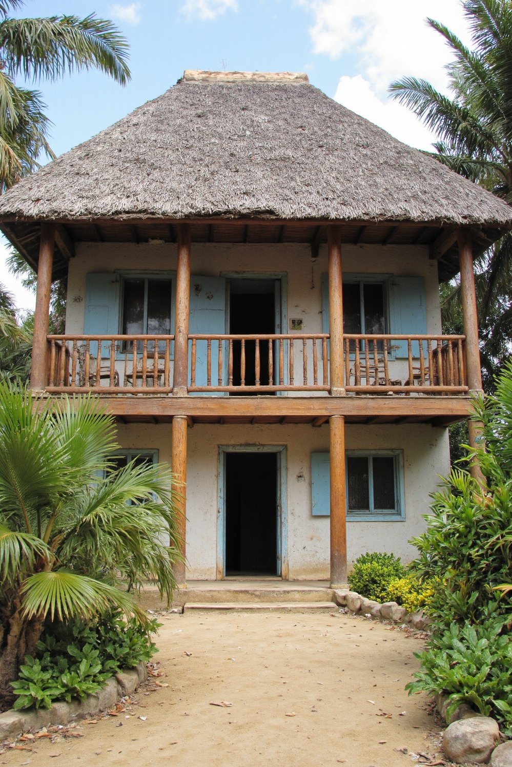 tropical house design ideas - Classic Tropical Beach Cottage: Thatched Roofs and Coastal Pathways