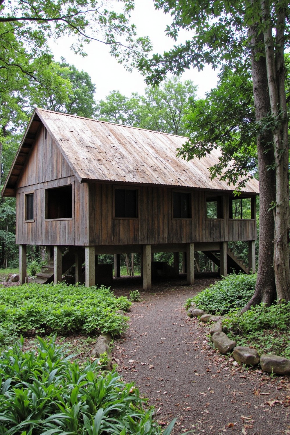 tropical house design ideas - Rainforest Tropical Home: Harmonious Integration with Nature