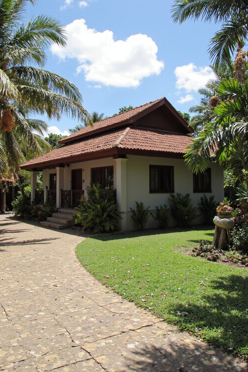 tropical house design ideas - Secluded Tropical Village Home: Traditional Architecture and Local Flora