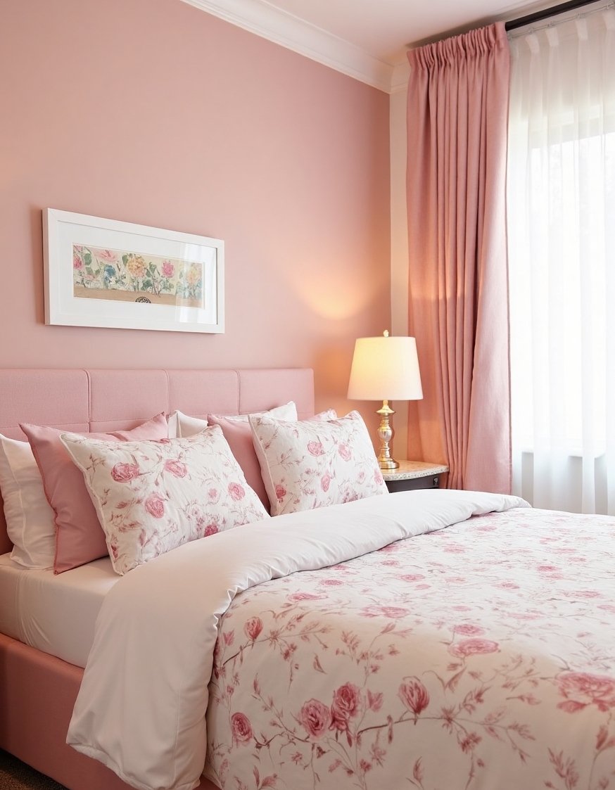 best bedroom color combination ideas - Blush Pink & Rose Gold Romantic Bedroom - Soft blush pink walls create a romantic bedroom....