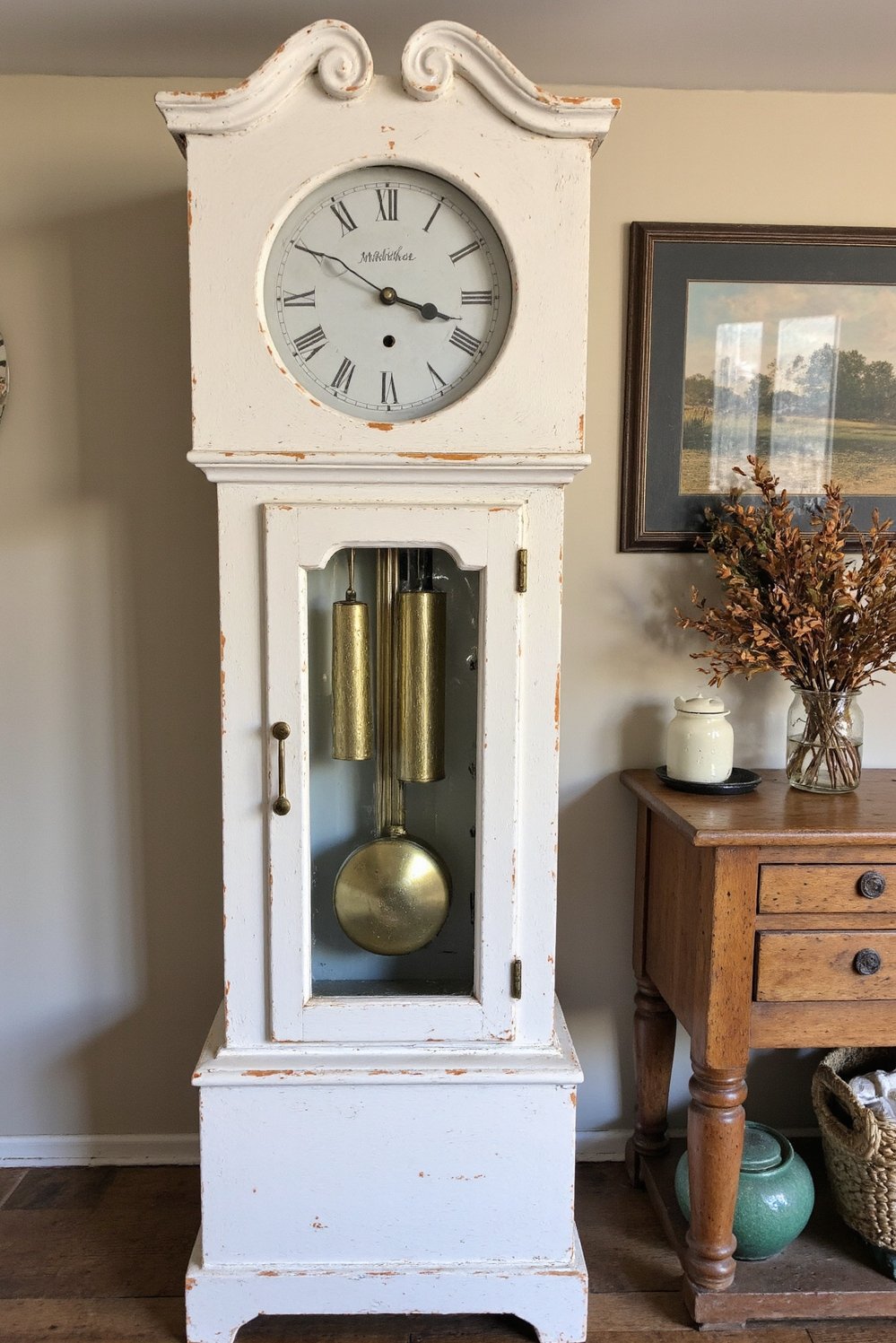 grandfather clock examples - Farmhouse Elegance with Shabby Chic Grandfather Clock