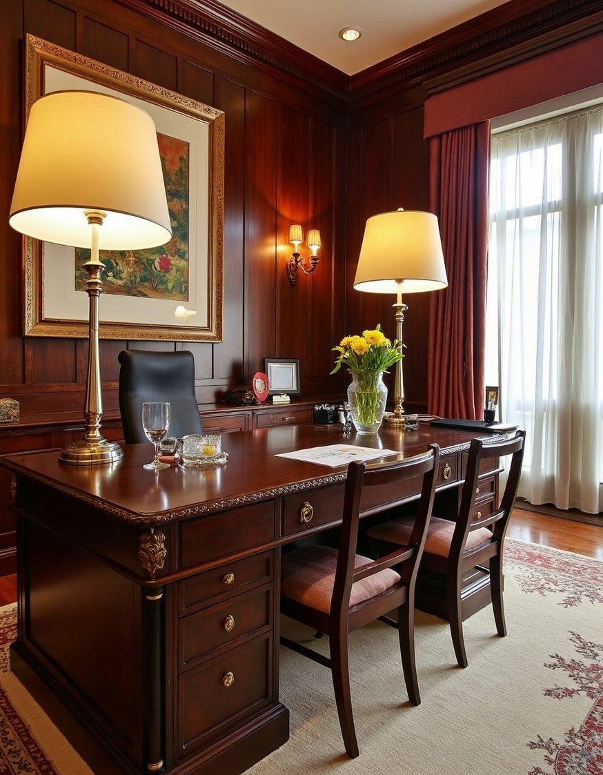 Luxury CEO Office Room - Curated Antiques and Timeless Elegance in Executive Offices - This CEO office is all about classic luxury....