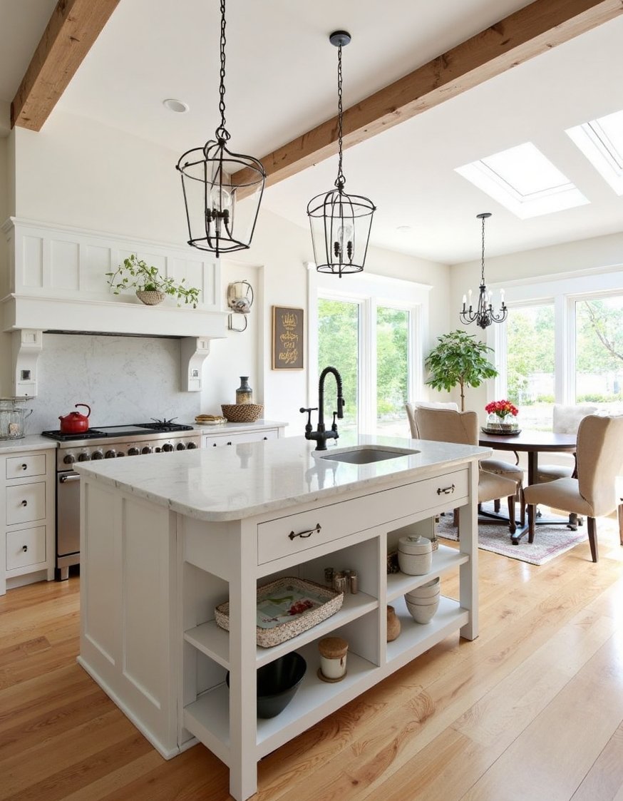 kitchen island ideas - Charming Whitewashed Farmhouse Kitchen Island - This charming whitewashed kitchen island is pure farmhouse...