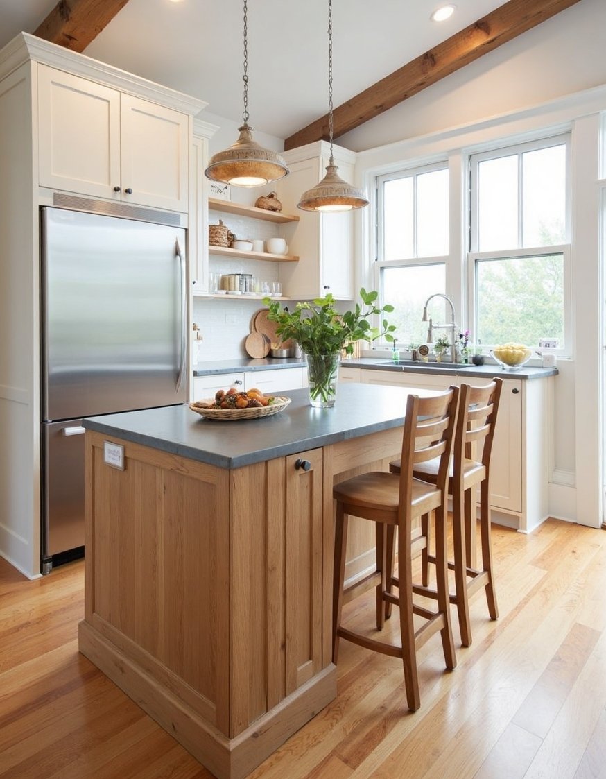 kitchen island ideas - Light Oak Rustic Kitchen Island: Small Space Design - Rustic kitchen island ideas: This light oak island...