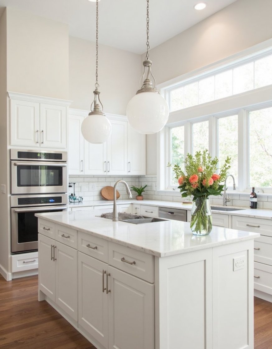 kitchen island ideas - Budget-Friendly White Kitchen Island: Simple & Practical - This simple white kitchen island is perfect for...
