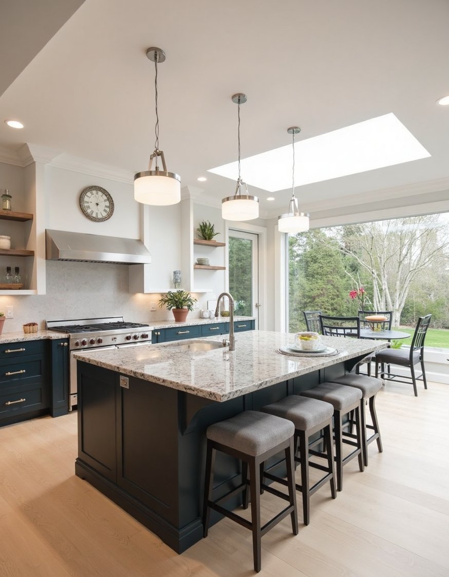 kitchen island ideas - Large U-Shaped Kitchen Island: New Home Design - Large U-shaped kitchen island: perfect for open-plan kitchens!...