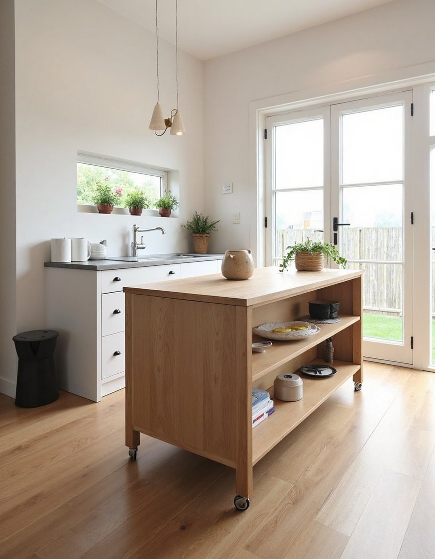 kitchen island ideas - Mobile Kitchen Island: Small Space Solution - This small kitchen island on wheels is a...