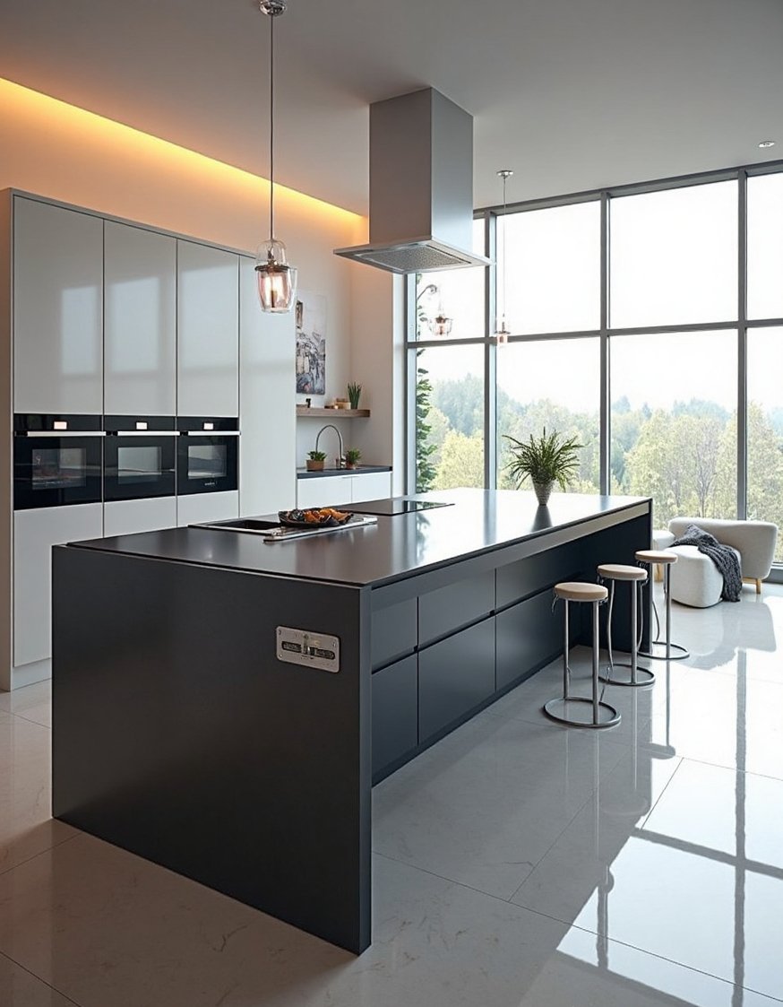 kitchen island ideas - Futuristic Kitchen Island: Integrated Tech Design - Modern kitchen island ideas? This futuristic island is...