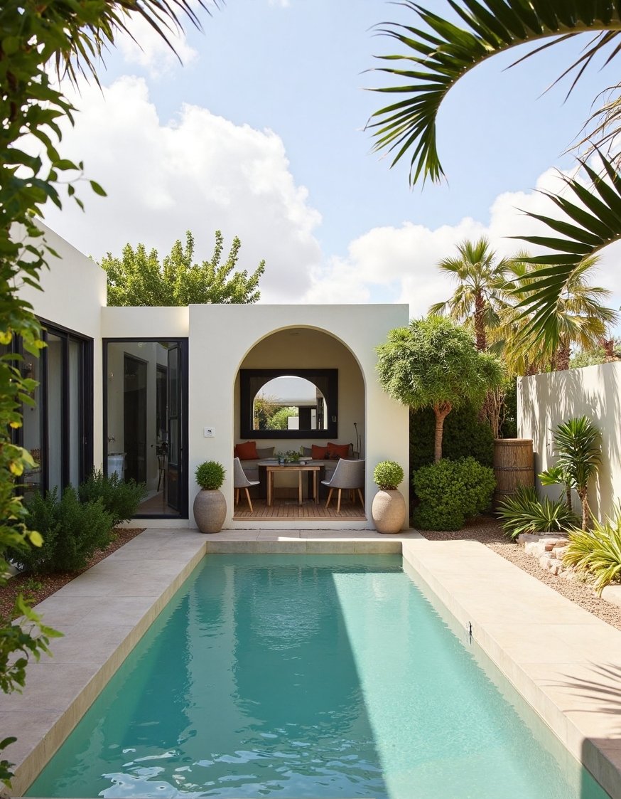 European Style Backyard - Modern Mediterranean Backyard: Clean Lines & Natural Materials - This modern Mediterranean backyard boasts clean lines and...