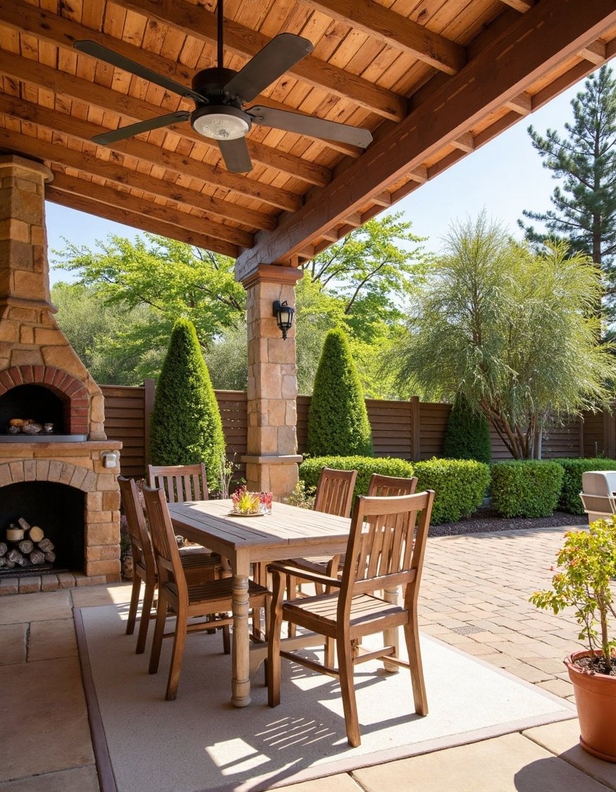 European Style Backyard - Rustic Mediterranean Backyard with Stone Oven - Create a relaxing European-style backyard. I love the...