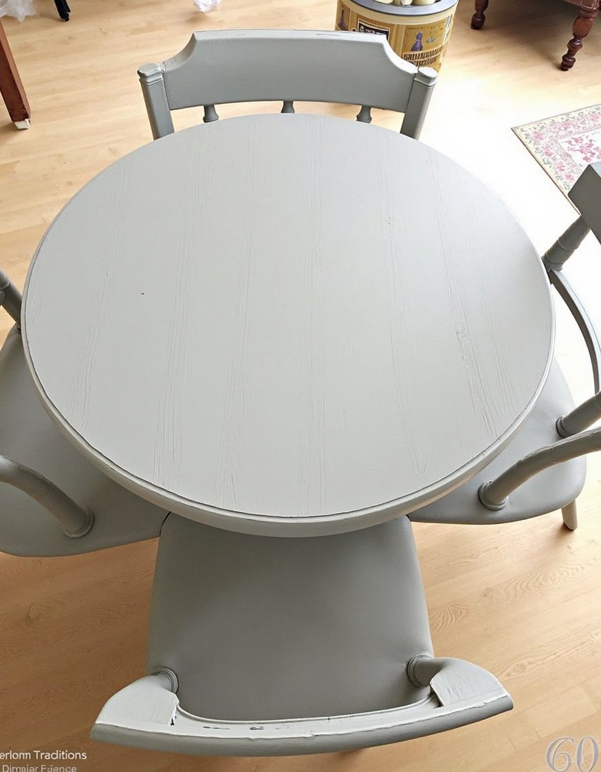 Heirloom Traditions Paint Makeover - Heirloom Traditions: Light Grey Dining Room Set Makeover - Heirloom Traditions Paint Makeover: Light grey perfection! This...