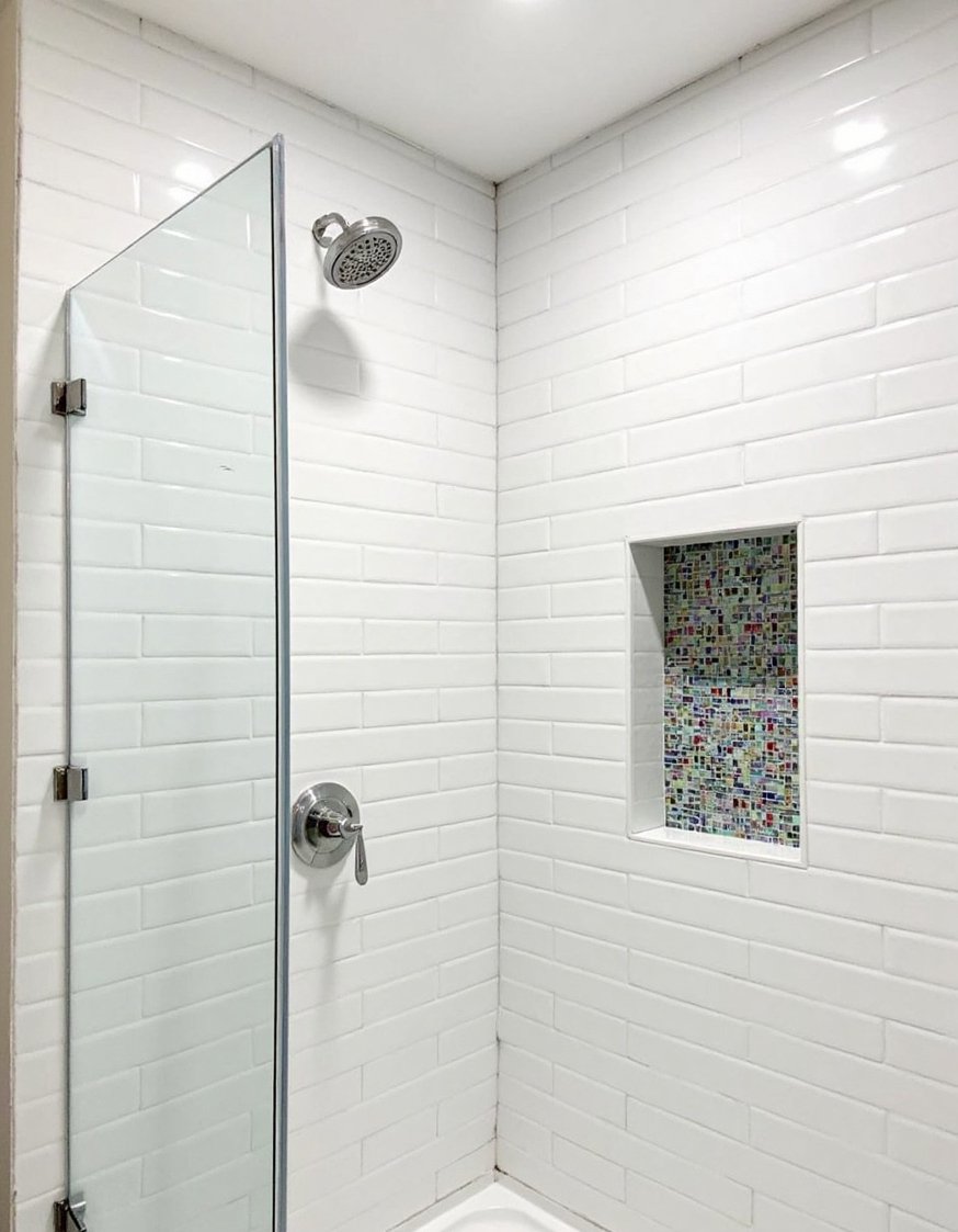 bathroom shower tile ideas - Classic White Subway Tile Shower Bathroom Remodel - Classic subway tile is perfect for a timeless...