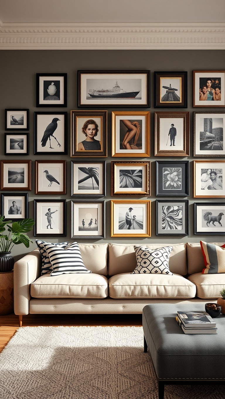 20 Creative Ideas for an Eclectic Gallery Wall in Your Living Room