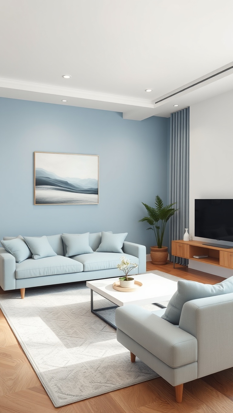 20 Stunning Ideas for a Monochromatic Living Room - 1. Tranquil Blues: Crafting a Peaceful Ambiance with Gentle Shades