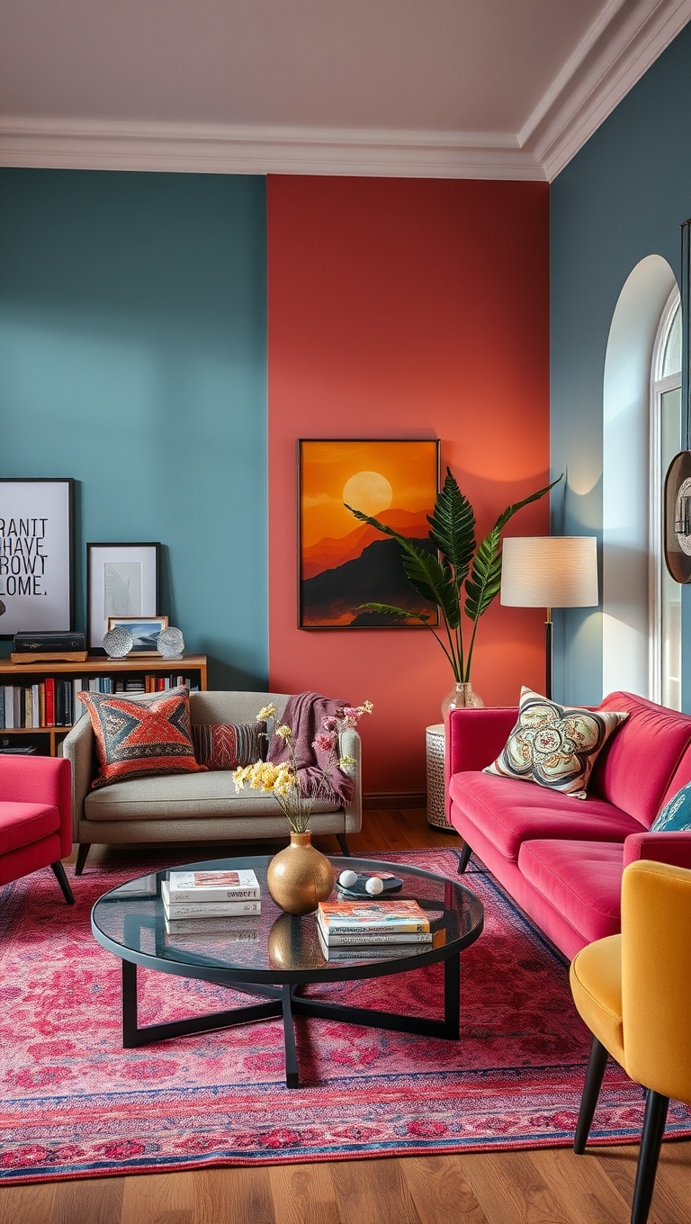 20 Vibrant Ideas for a Colorful Eclectic Living Room - 1. Embrace a Rainbow Palette