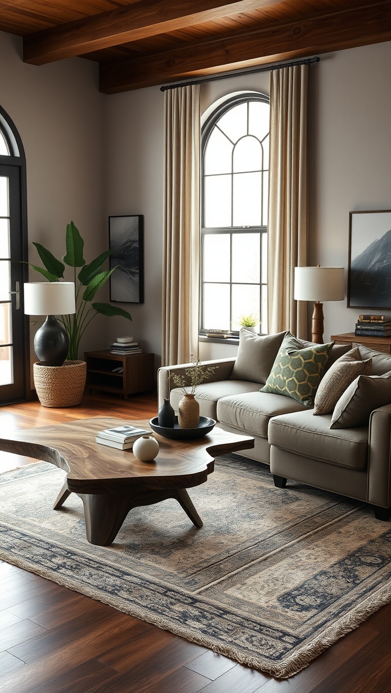 Live Edge Coffee Table in Living Room