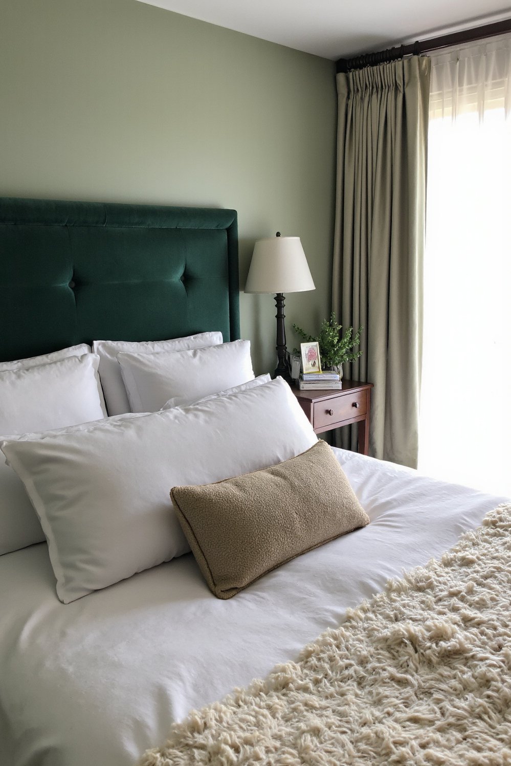 green bedroom ideas - Serene Sage Green Bedroom: A Refined and Peaceful Haven - Sage green bedroom ideas: This calming, sophisticated space...