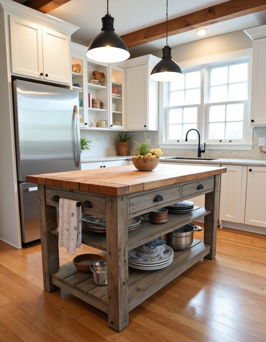 kitchen island ideas - Rustic Kitchen Island: Classic Kitchen Design Ideas - Rustic kitchen island ideas: Reclaimed wood and a...