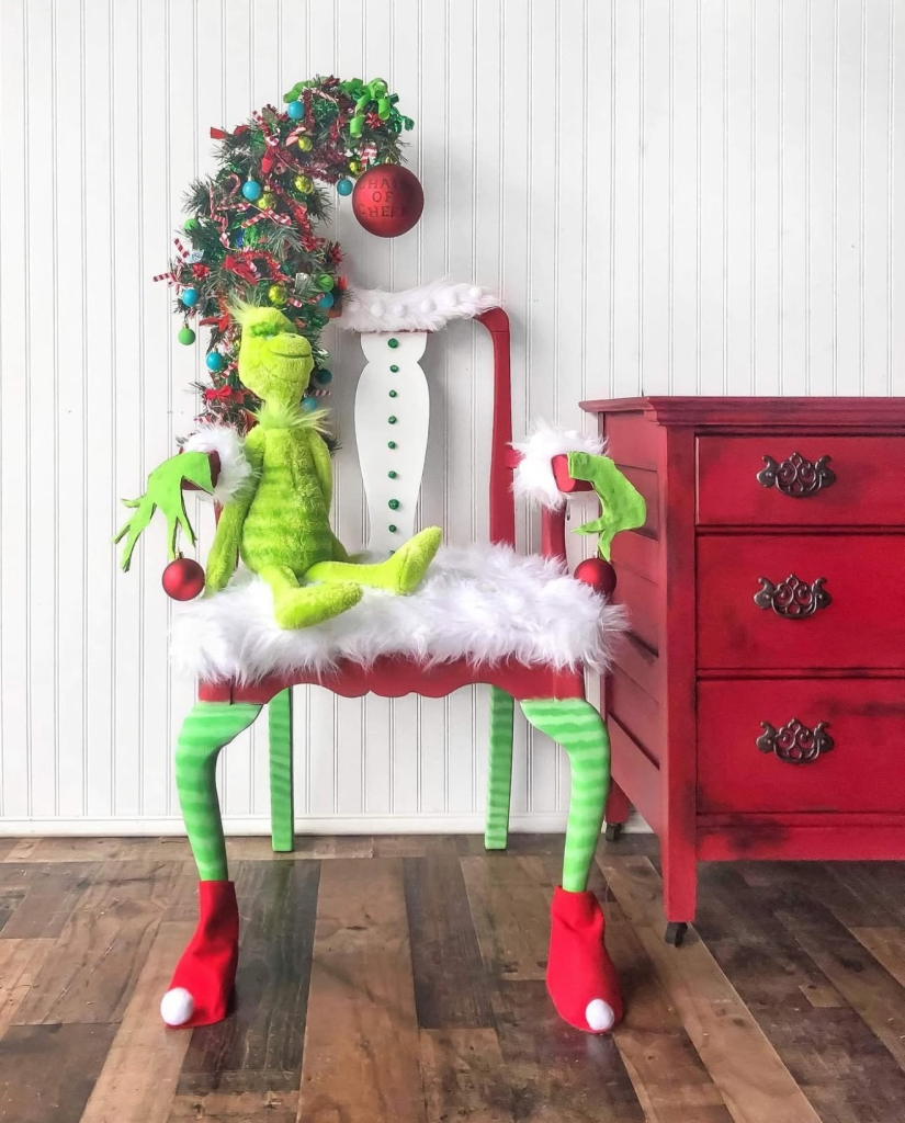 Grinch Chair with Whimsical Accents