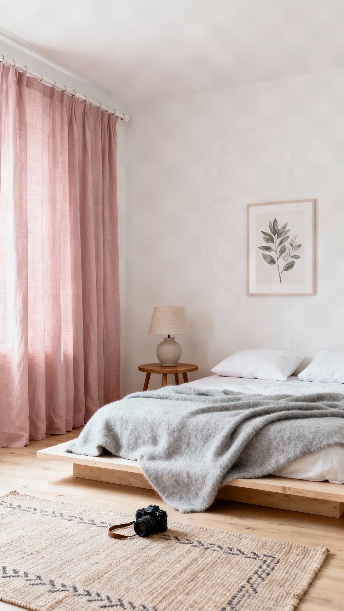 pink curtains bedroom ideas - Soft Linen Pink Curtains - These linen drapes in gentle rose hues...