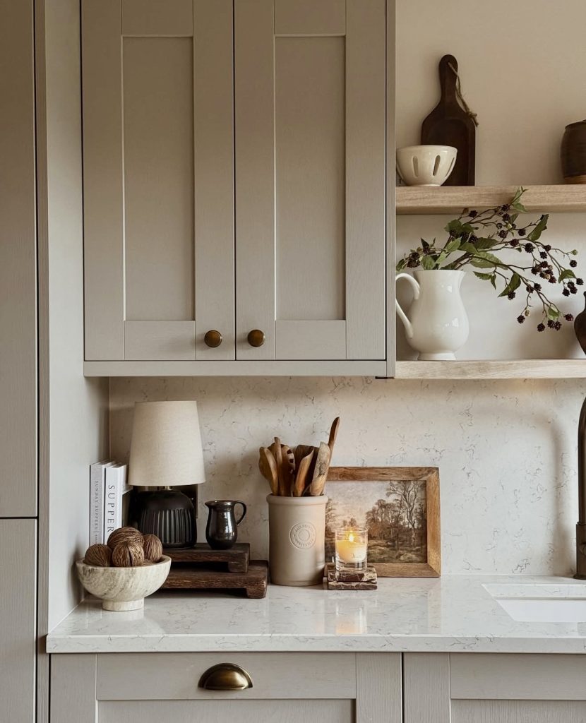 Warm neutral kitchen with cottage style
