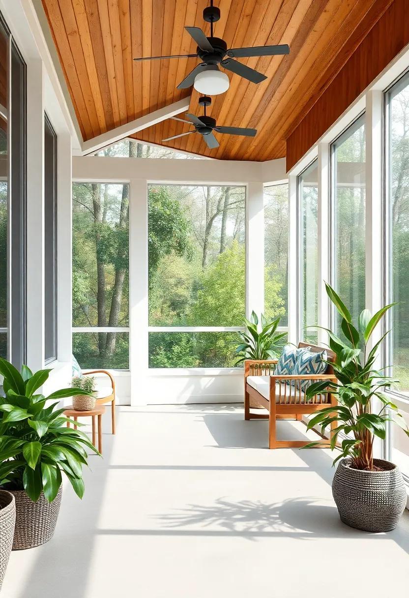 Embracing Nature: The Allure of a Screened Porch Adorned with Wood Paneling Embracing Nature: The Allure of a Screened Porch Adorned with Wood Paneling