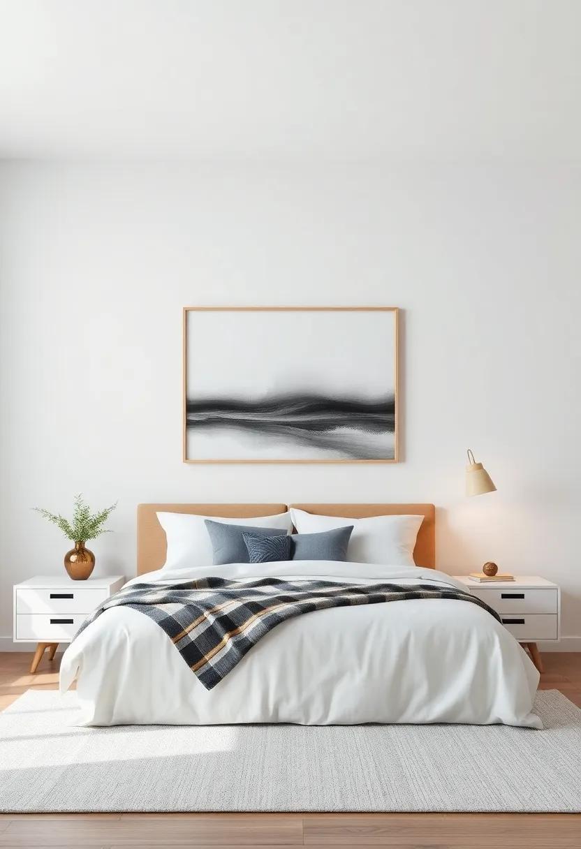 Transforming Minimalism: Elevate Your Simple Bedroom with Modern Wall Art Transforming Minimalism: Elevate Your Simple Bedroom with Modern Wall Art
