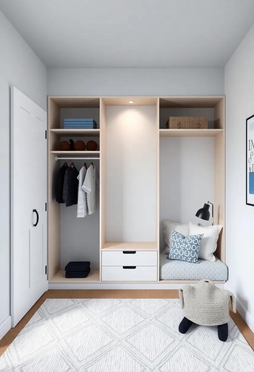 Maximizing Space: Stylish Boys Room with a Built-in Closet Maximizing Space: Stylish Boys Room with a Built-in Closet