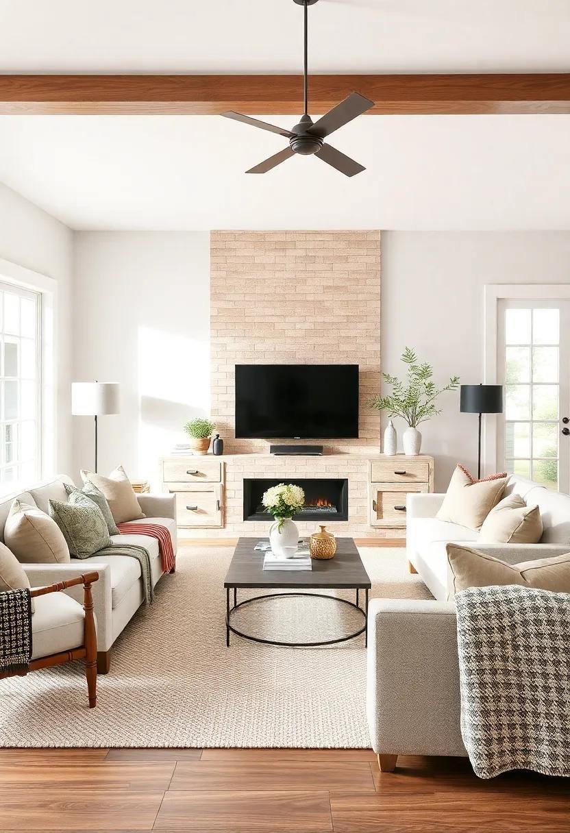 Embracing Calm: Designing a Neutral Farmhouse Living Room for Cozy Elegance