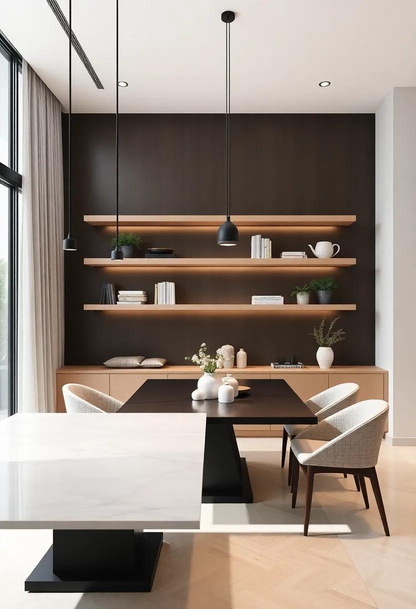 27 Inspiring Ideas for Modern Luxury Dining Rooms with Stunning Floating Shelves 27 Inspiring Ideas for Modern Luxury Dining Rooms with Stunning Floating Shelves