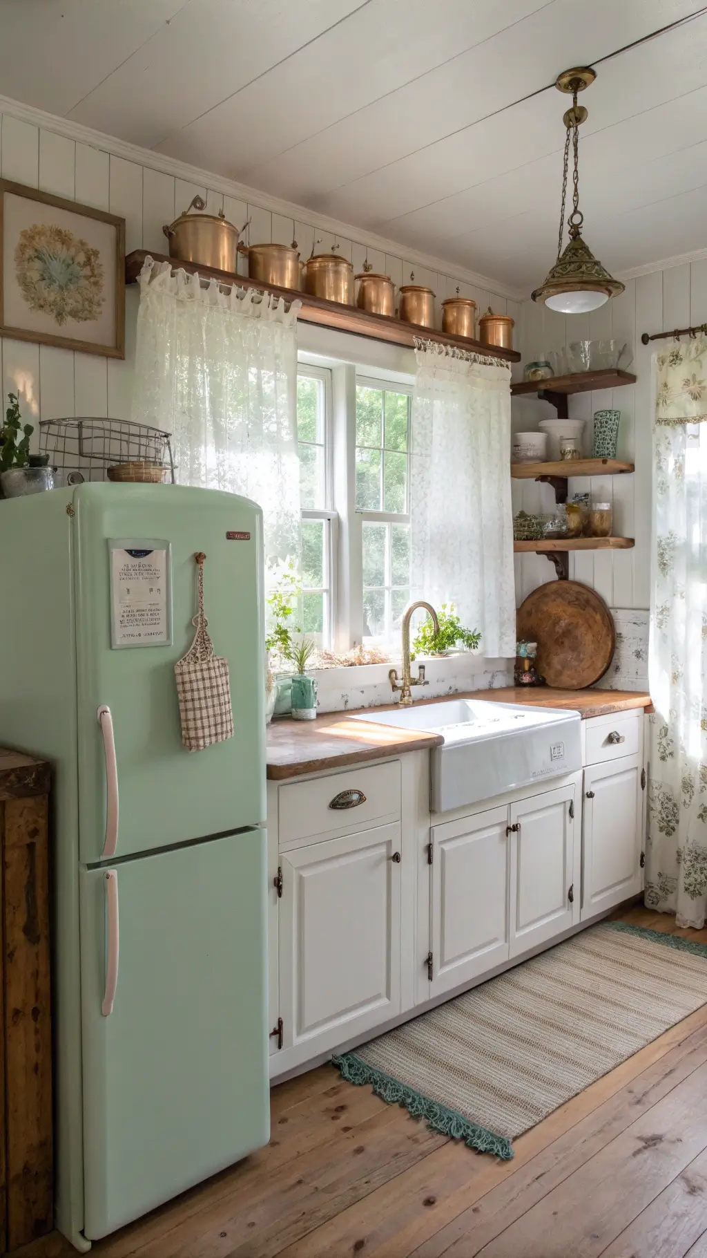Vintage kitchen setup with retro utensils and decor