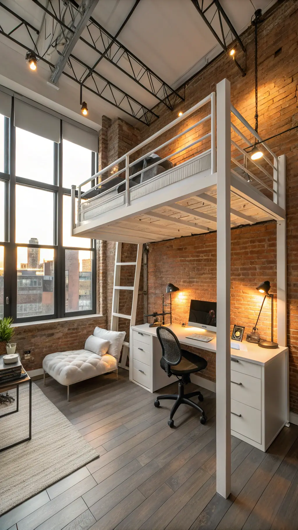Loft bed space-saving design