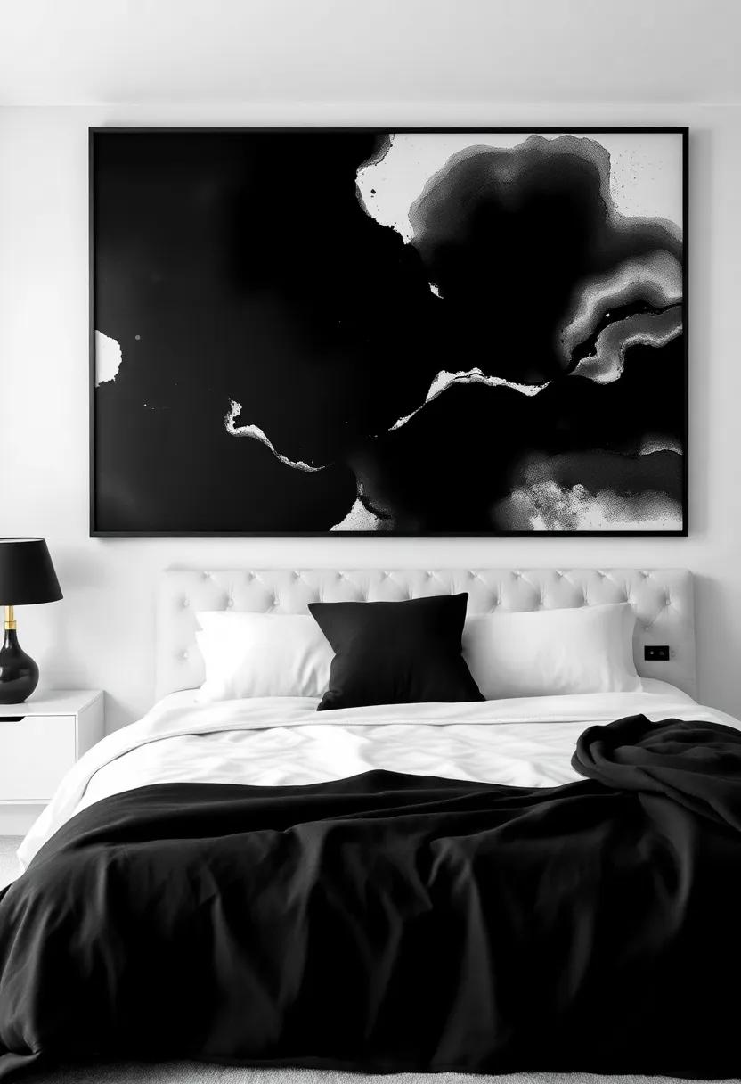 Bold Black and⁤ White: Use striking​ black and white⁣ abstracts to create ⁣dramatic​ contrast, ⁤adding‍ sophistication and‍ a timeless quality