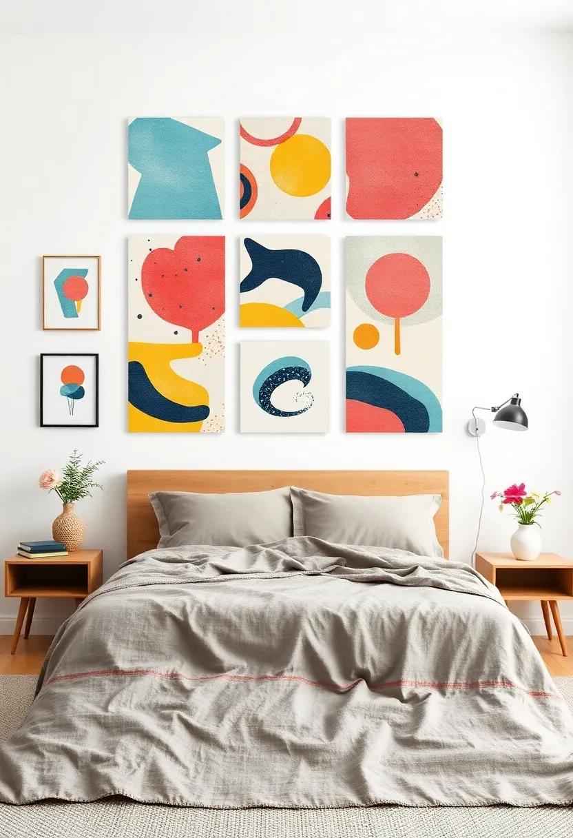 Playful​ Collages: mix and ​match various art pieces⁣ to create a vibrant collage that tells a unique story ‍and ⁣showcases ⁣your personality
