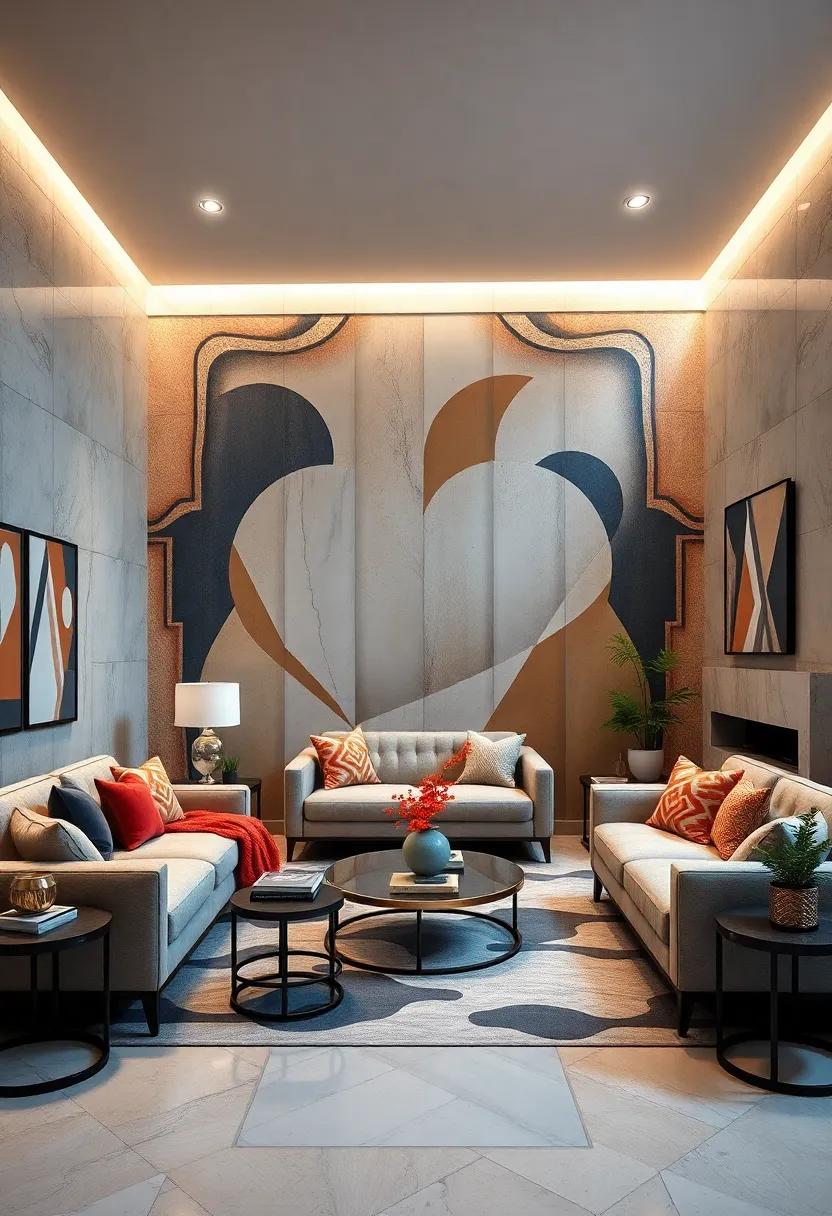 Art Deco Revival: Embrace the opulence of art⁣ deco with geometric patterns and rich colors, bringing vintage luxury ⁣to your contemporary home