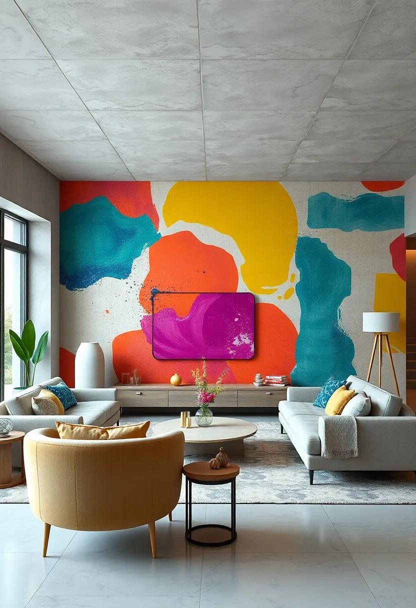 Bright and Bold: Make a statement with oversized prints and⁢ vibrant colors that challenge conventional design, ⁢ensuring your living room stands⁣ out