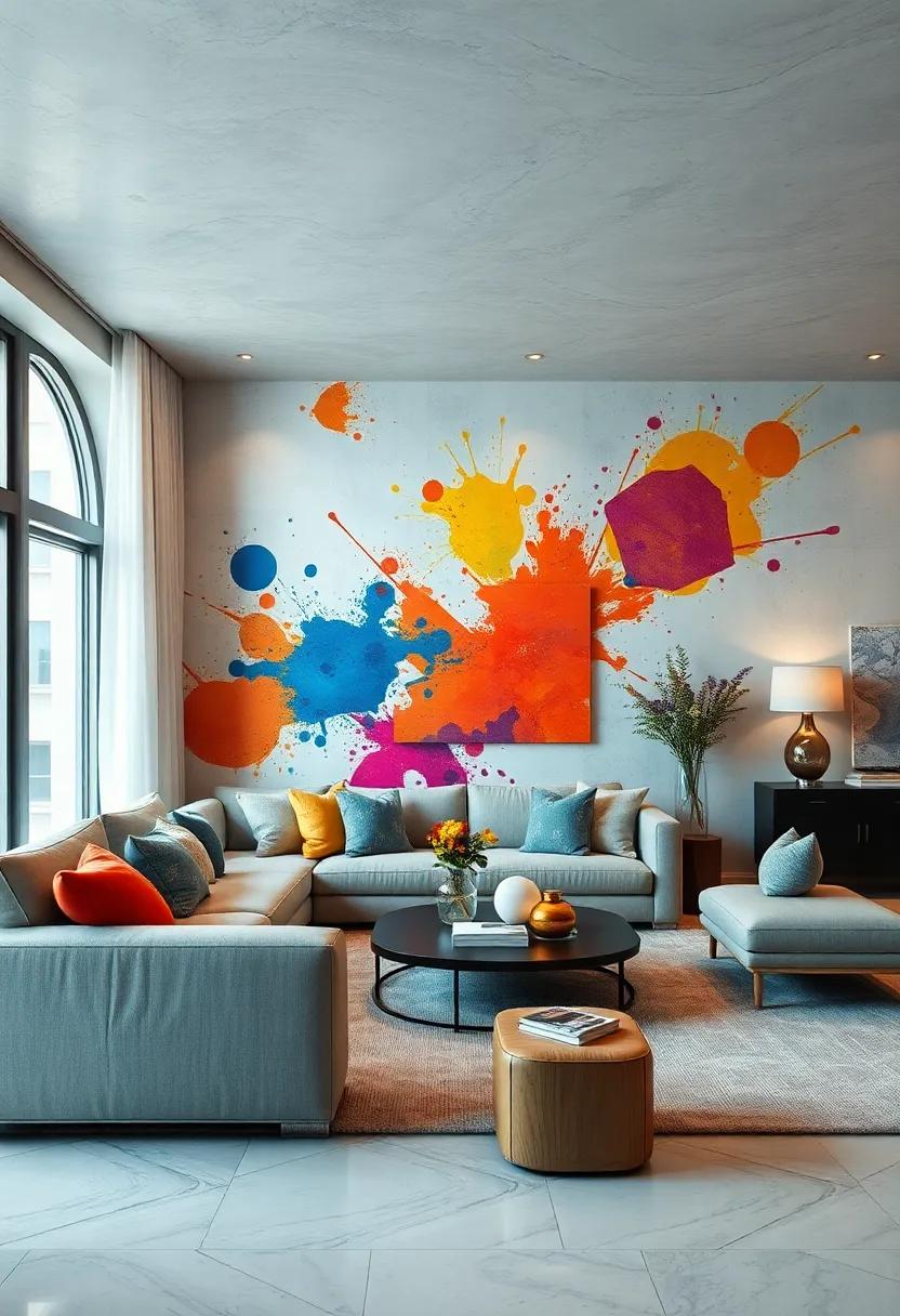Color⁢ Splash: create ⁣a bold statement with wallpapers featuring vibrant splashes of color that energize​ the room and stimulate creativity
