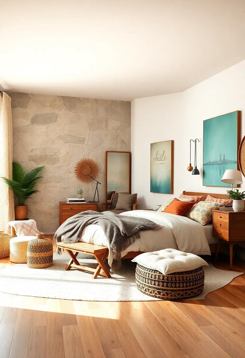 Bohemian Bliss Suite: Unleash your inner free spirit with this eclectic mix of textures and colors, designed to create a whimsical and artistic bedroom environment without breaking the bank