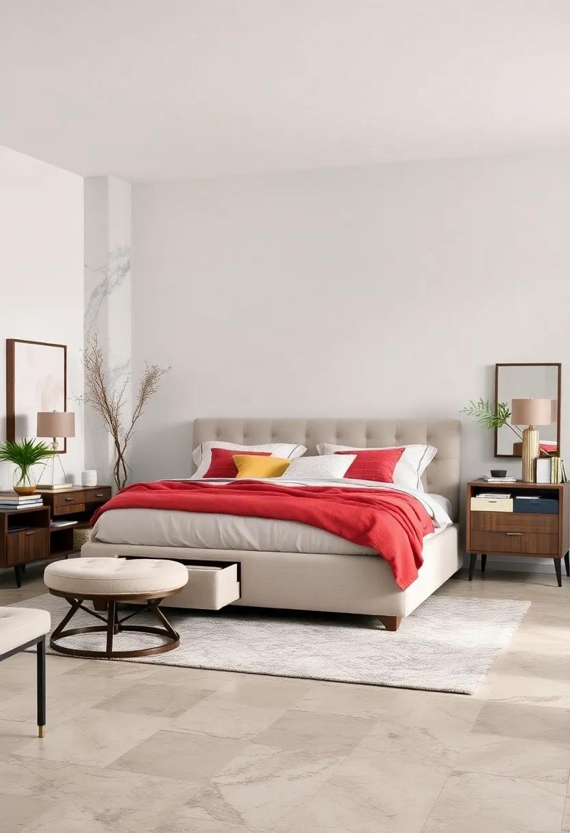 Multifunctional Marvels: Maximize your space with a furniture set that incorporates storage solutions, such as an upholstered bed with drawers and a nightstand with hidden compartments, all stylishly affordable