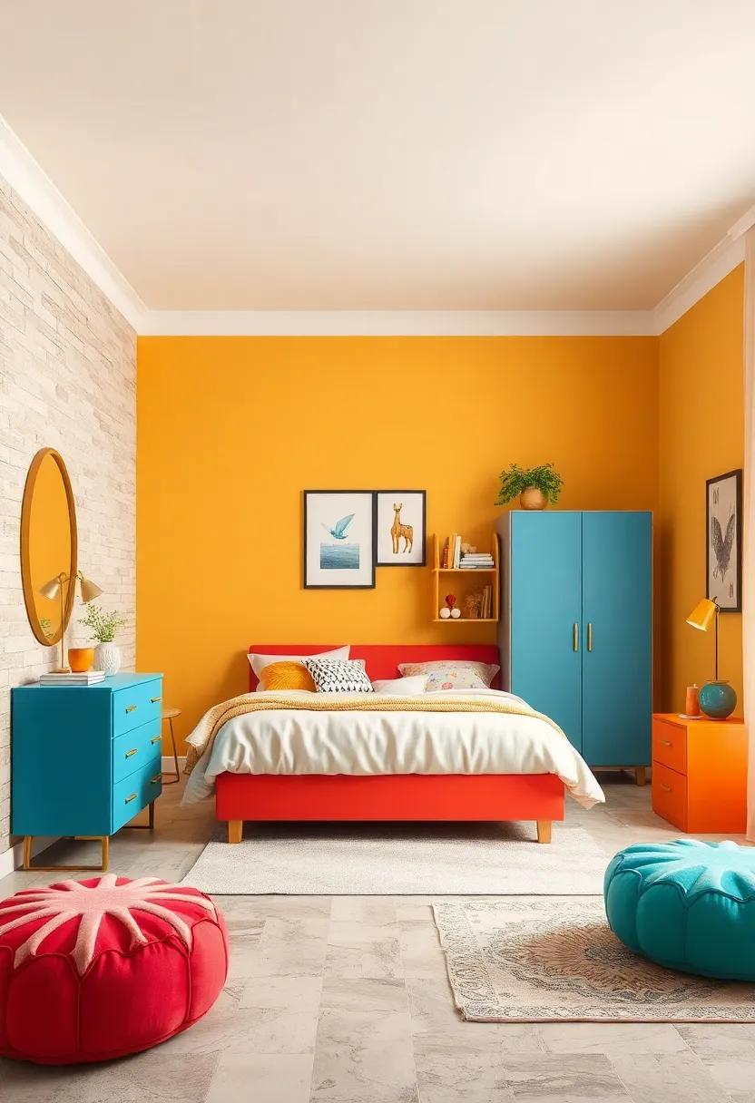 Playful Pop Set: Brighten your bedroom with this vibrant furniture set, which features cheerful colors and fun designs, making it an ideal choice for a child's or teenager's space