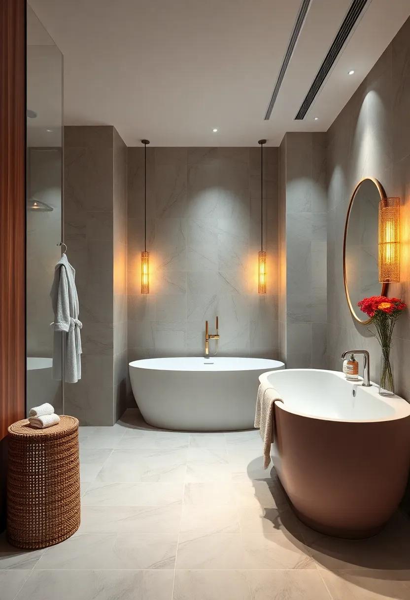 Bathrobe: A soft,luxurious bathrobe adds comfort and elegance,perfect for lounging after a relaxing bath