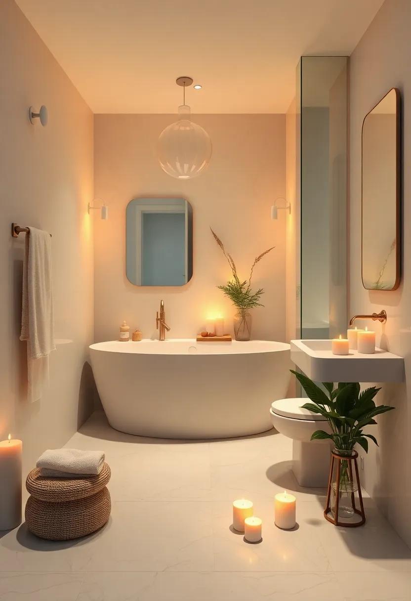Candlelit Ambiance: Incorporate candle-style lighting or strategically placed candles to create a spa-like atmosphere for relaxation and indulgence
