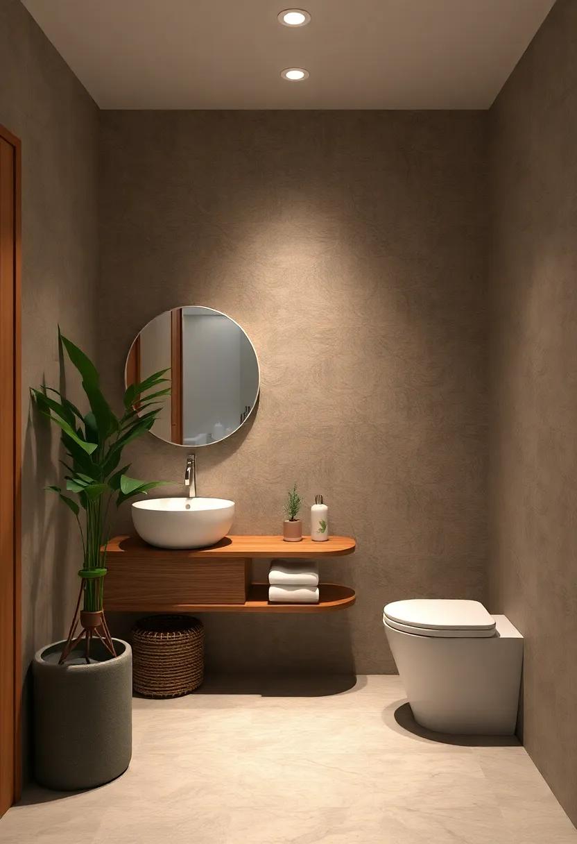 Nature-Inspired Lighting: Infuse your bathroom with earthy vibes using bamboo or wood fixtures that connect you to nature