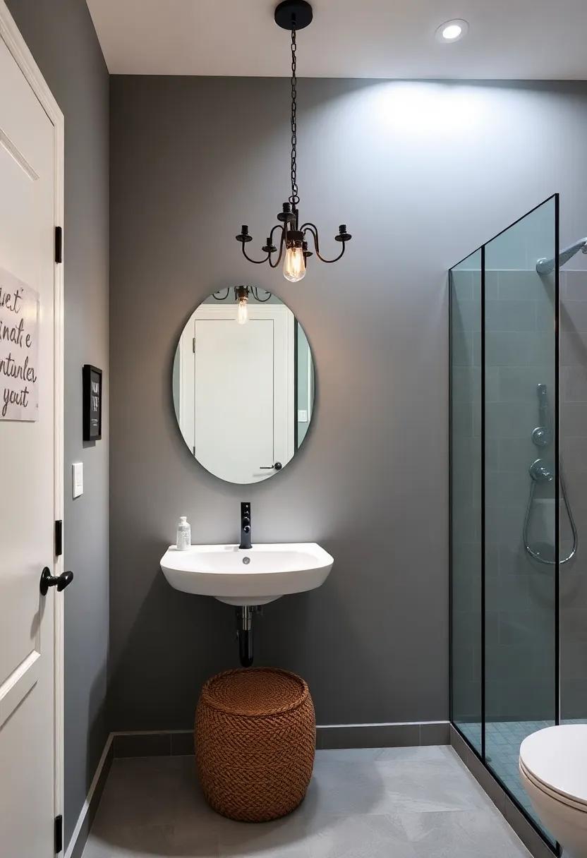 Statement Chandeliers: Make a bold statement by installing a small chandelier, creating a luxurious feel in an unexpected place