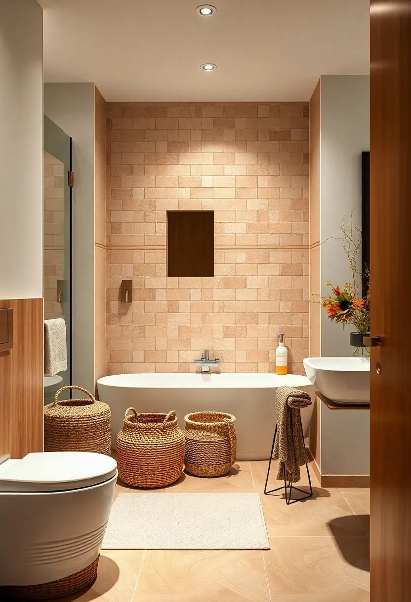 Minimalist Storage Solutions: Utilize stylish baskets and bins to keep toiletries organized and out of sight without sacrificing aesthetics