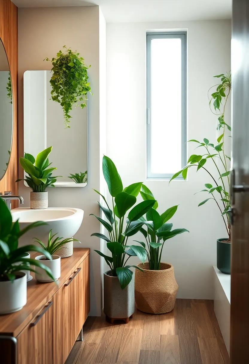 Potted Plants: Add a touch of greenery with low-maintenance plants that thrive in humidity and purify the air